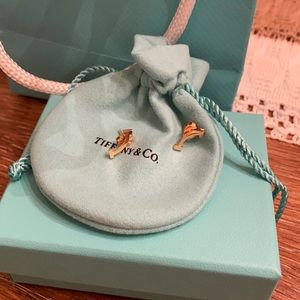 Tiffany & Co Rose Gold T-Smile Earrings NWOT